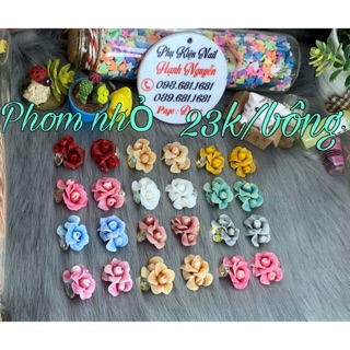 Hoa Bột, Hoa hồng kép phom nhỏ gắn móng 23.000/bông -Set 2 bông=46.000