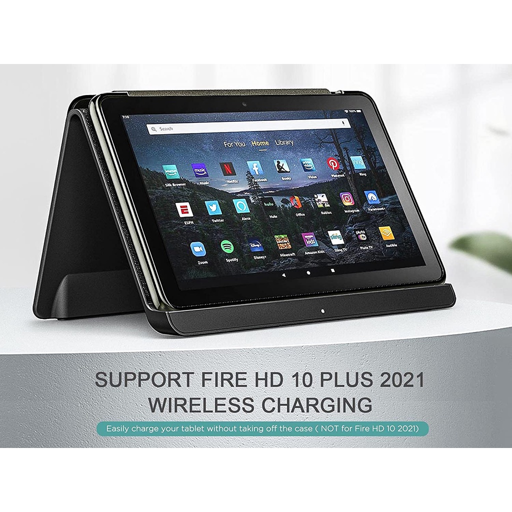 Bao Da Máy Tính Bảng PU Mỏng Có Giá Đỡ Cho Amazon Kindle Fire HD 10 &amp; 10 Plus tablet (11th Gen 2021) 10.1 &quot;
