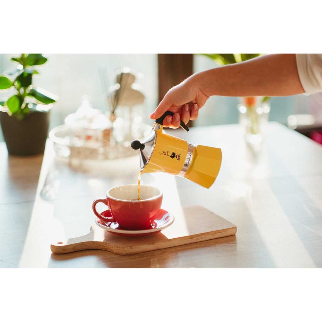 BIALETTI Ấm pha cà phê Bialetti Rainbow 3 cup Gialla
