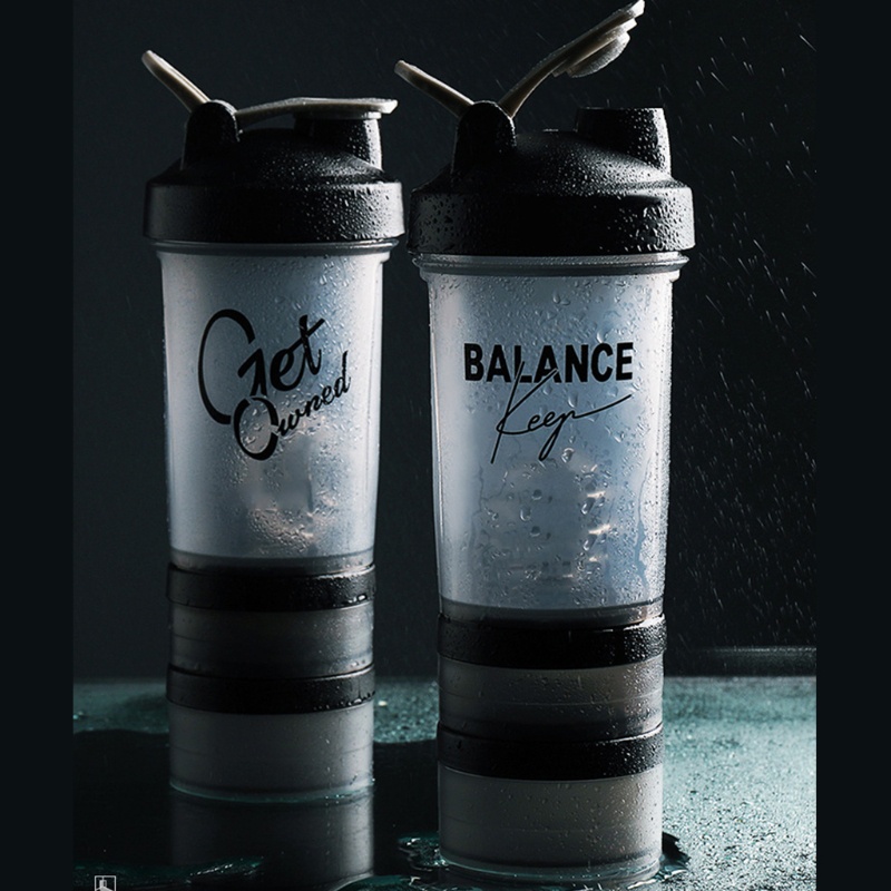 Bình Lắc Protein 500ml Bằng Nhựa Thiết Kế Nhỏ Gọn Tiện Dụng Mang Theo Du Lịch / Tập Gym