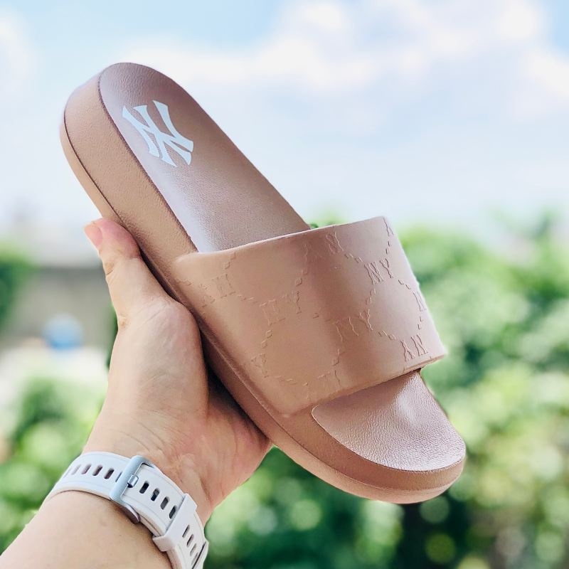 Dép unisex 𝐌𝐋𝐁 ❤️FREESHIP + Hộp❤️ dép đúc mlb monogram ny bóng chày quai ngang thể thao nam nữ in nổi NY xịn, nâu
