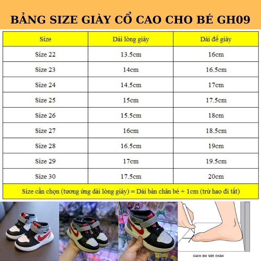 Giày cao cổ cho bé trai bé gái jordan KIKE trẻ em nam 4 5 tuổi thể thao năng động và cá tính GH09