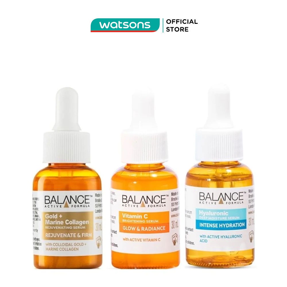 Combo Serum Balance Active Formula The Mighty Three (Gold 30ml + Vitamin C 30ml + Hyaluronic 30ml)