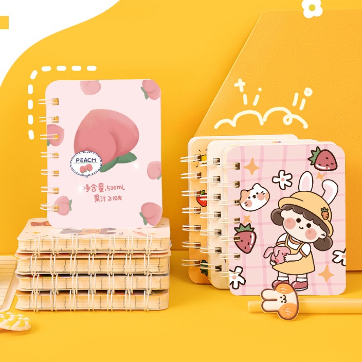 SỔ LÒ XO A7 HỌC SINH CẦM TAY SÁNG TẠO VỞ NHẬT KÝ NHỎ HOẠT HÌNH DỄ THƯƠNG BỎ TÚI QUTI SN05