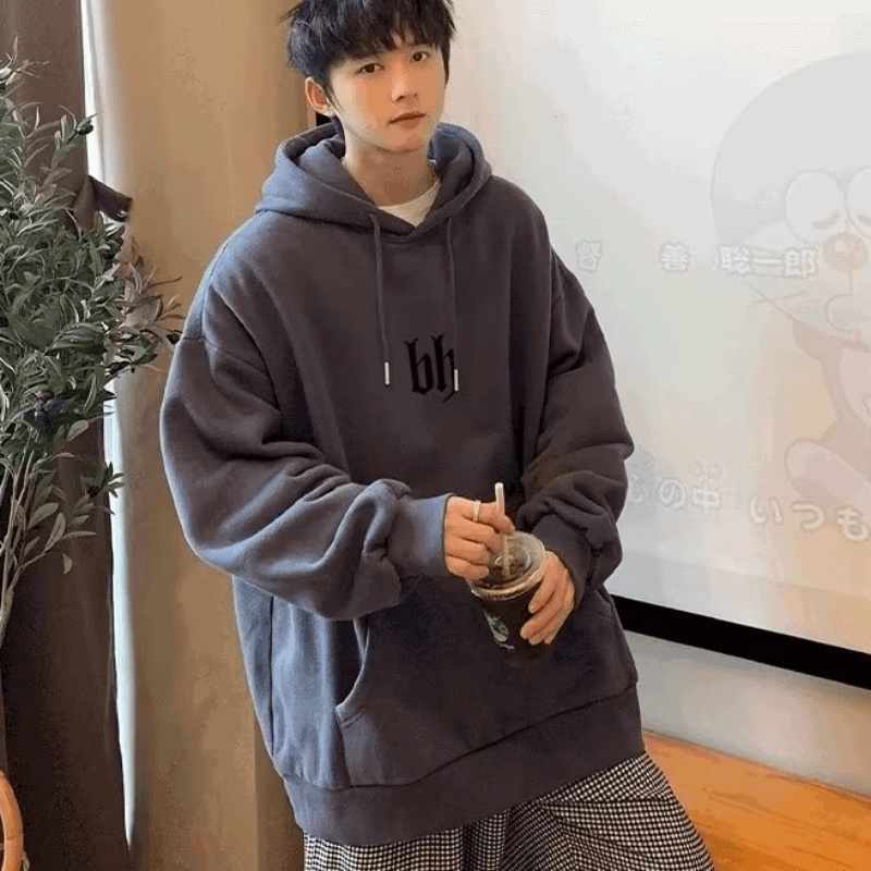 Áo Hoodie Dáng Rộng In Chữ Phong Cách hip hop Đường Phố Hàn Quốc Chất Lượng Cao Cho Nam Và Nữ