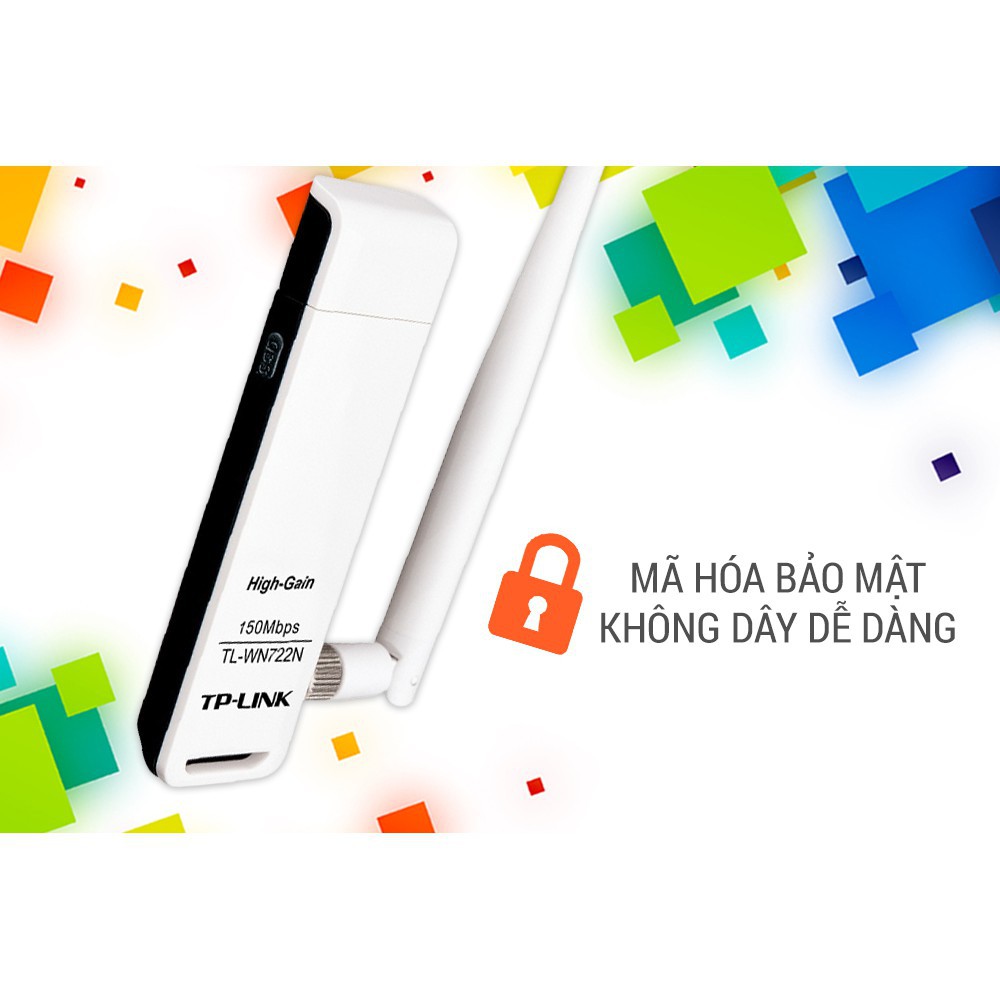 USB nhận WiFi TP-Link 150Mbps TL-WN722N (1 Angten) | BigBuy360 - bigbuy360.vn