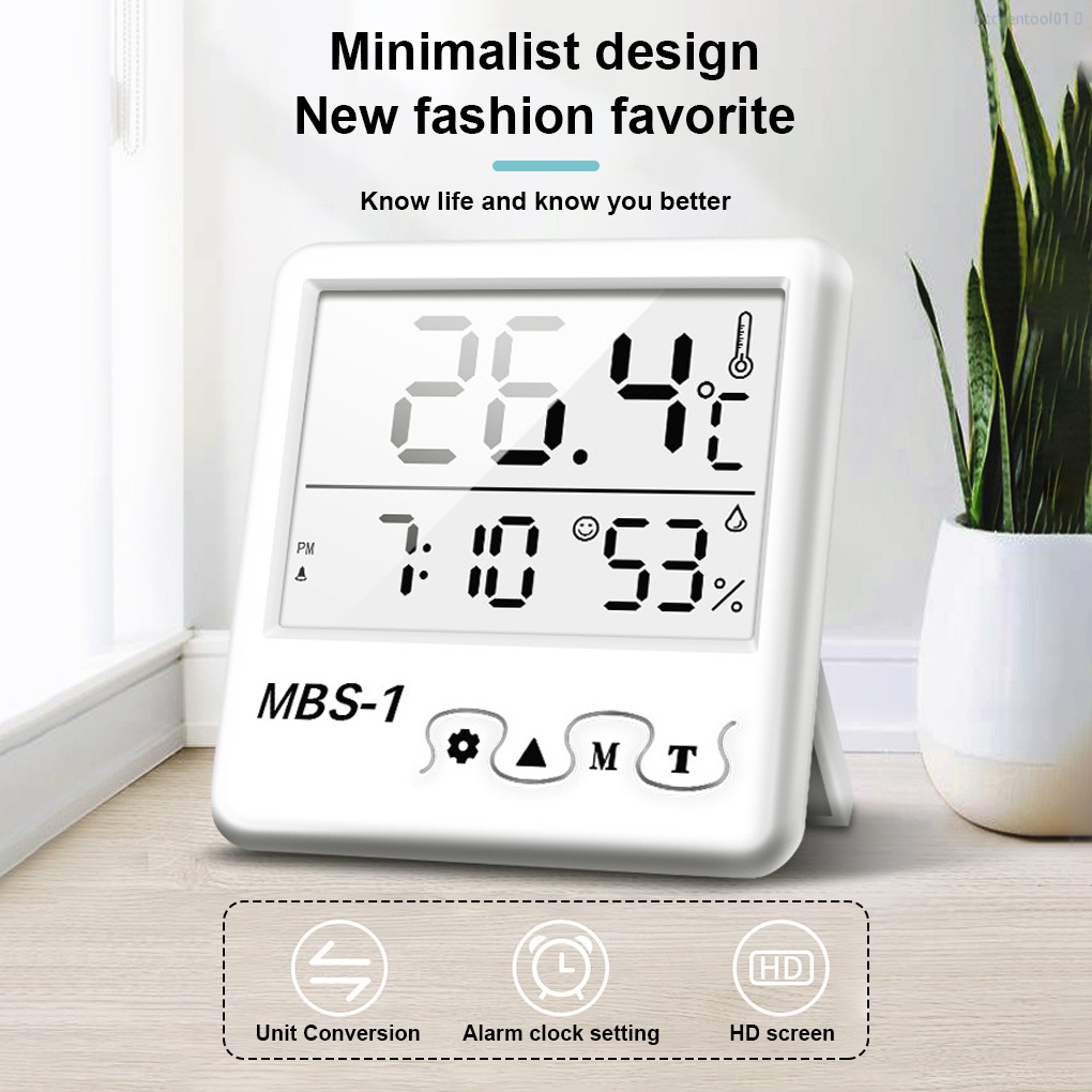 Đồng hồ đo nhiệt độ độ ẩm kỹ thuật số màn hình LCD treo tường trong nhà/văn phòng/khách sạn