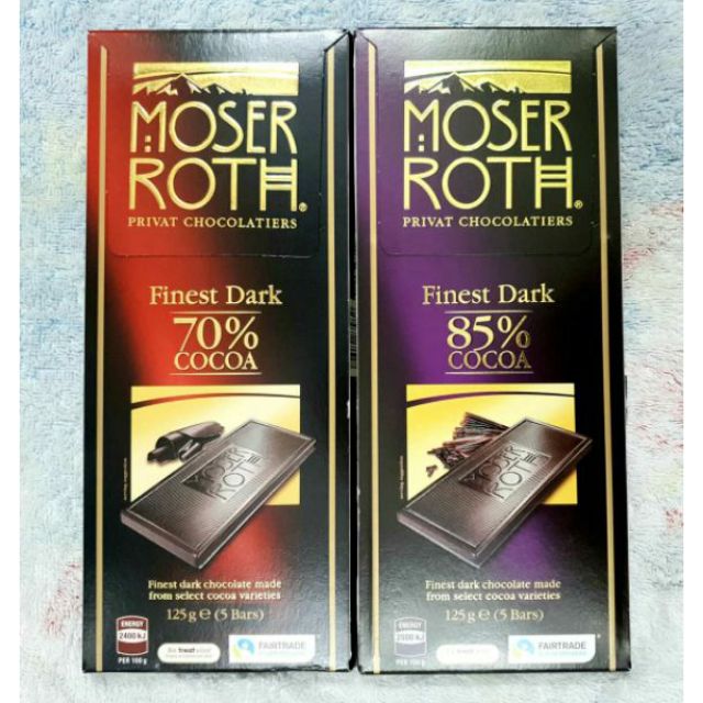 Socola đen nguyên chất cao cấp Moser Roth của Đức 125gr