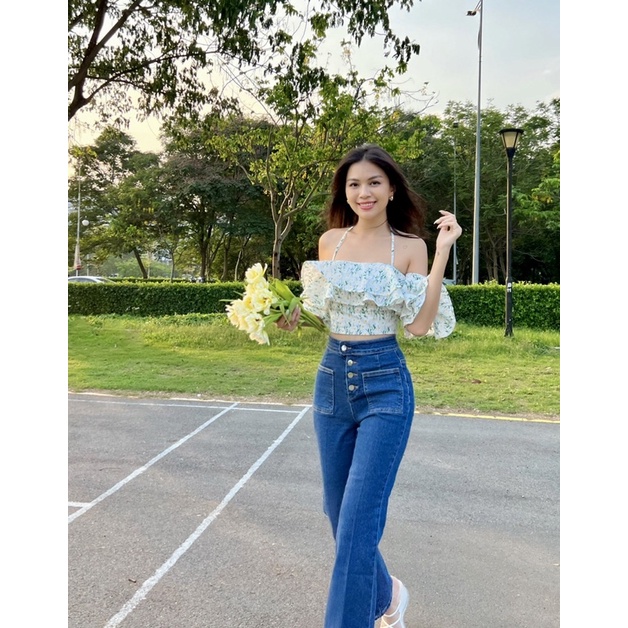 jean suông lưng cao 4 khuy