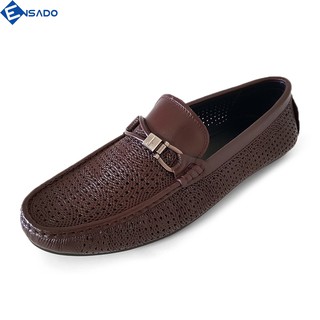[Xả Hàng] Giày Mọi Hè Giày Mùa Hè Nam Da Bò Thật Đẹp Cực Thoáng Ensado MH0663 (Nâu)