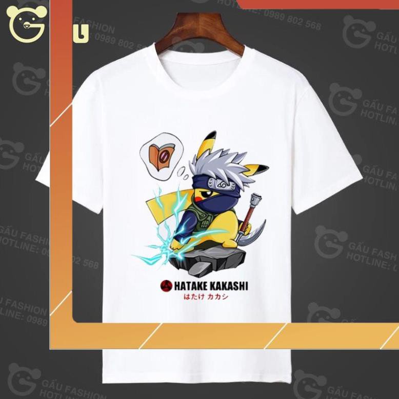 Áo thun Kakashi Chibi Pikachu siêu cute | Áo Naruto Kakashi đẹp