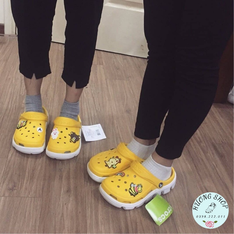 [Tặng 10 jibit] - Sục Duet nhựa mềm bít đầu có lỗ màu vàng và hồng phấn Unisex