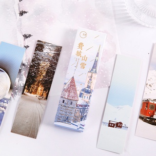 Bộ 30 tấm bookmark rừng sương vintage nhẹ nhàng bão tuyết dùng đánh dấu sách - tanpopo sticker