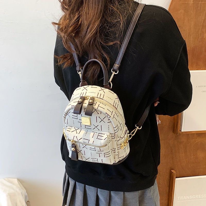 Balo mini Nữ Thời Trang Cao Cấp VINTAGE Đi Học Giá Rẻ Balo da pu hoạ tiết phong cách hàn quốc