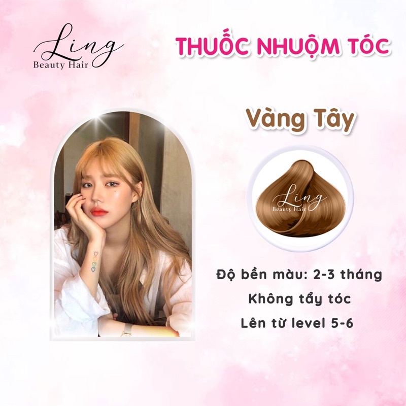 Thuốc nhuộm tóc màu VÀNG TÂY, không tẩy tóc lên từ nền nâu