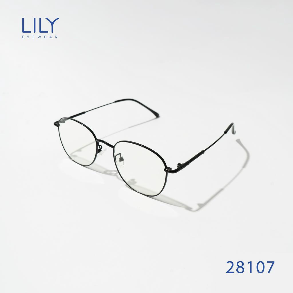 Gọng kính cận nam nữ Lilyeyewear mắt tròn chất liệu kim loại phụ kiện thời trang 2812307