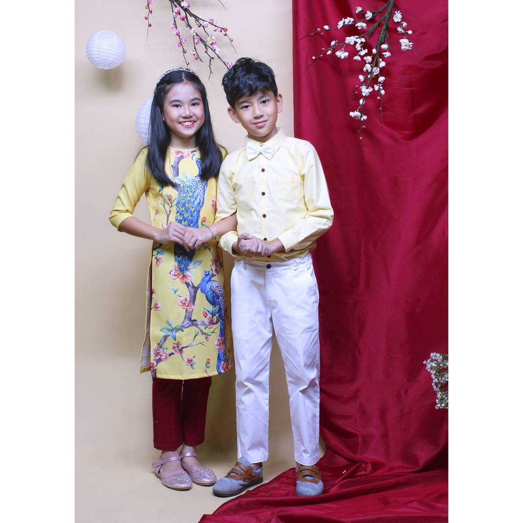 Áo sơ mi tay dài bé trai vải fo từ 1 - 12 tuổi để đi chơi  TAS020 - JADINY