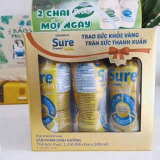 Sữa bột pha sẵn Vinamilk Sure Prevent Gold 200ml (Hộp 6 Chai)