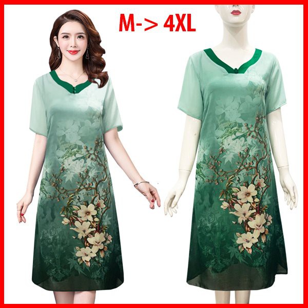 THỜI TRANG TRUNG NIÊN - ĐẦM SUÔNG DÁNG RỘNG BIGSIZE KIỂU ĐẦM SUÔNG IN HOA NHIỀU MÀU D 3318 3313 3316
