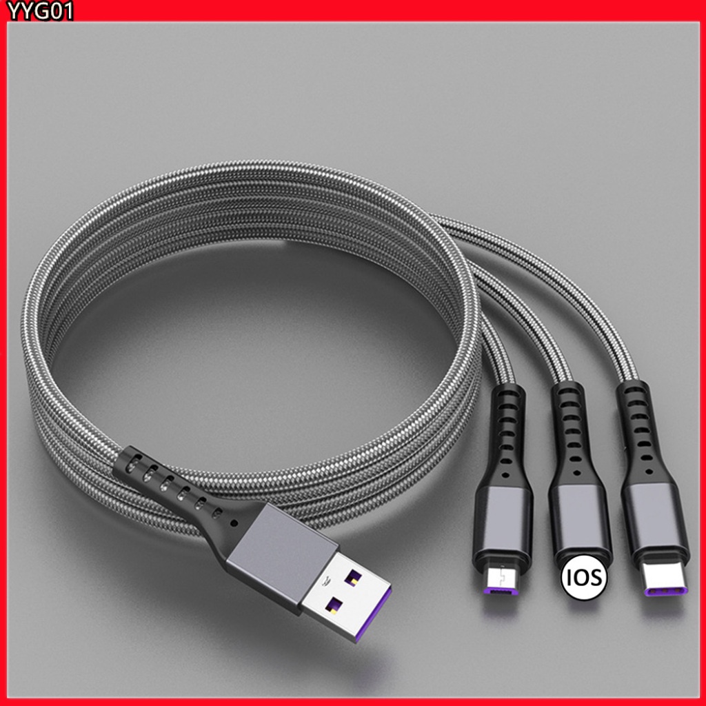 Cáp sạc nhanh USB loại C 3 trong 1 5A cho iPhone Samsung S10 Xiaomi 8