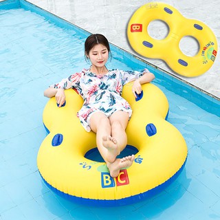 AMA*Double Circle Swimming Rings Inflatable Floating Row Summer Parent Child Toy