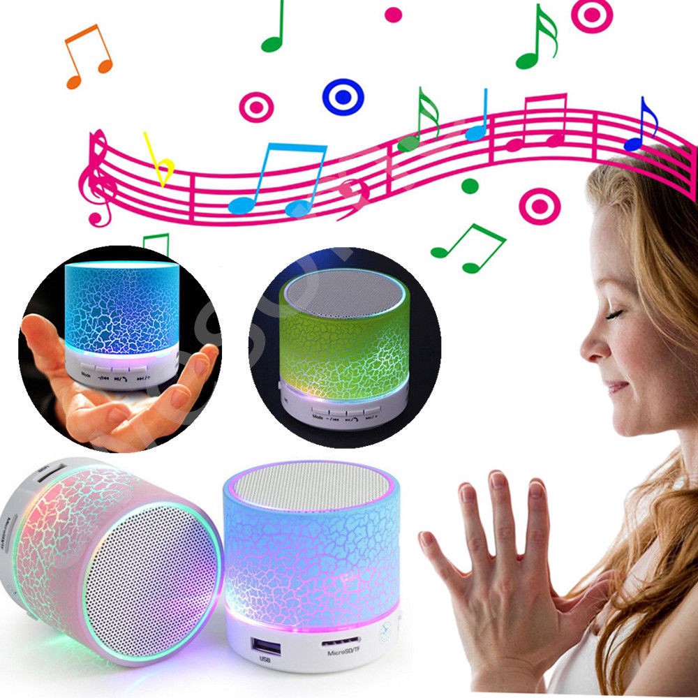 Loa Bluetooth không dây mini thiên bass có đèn LED