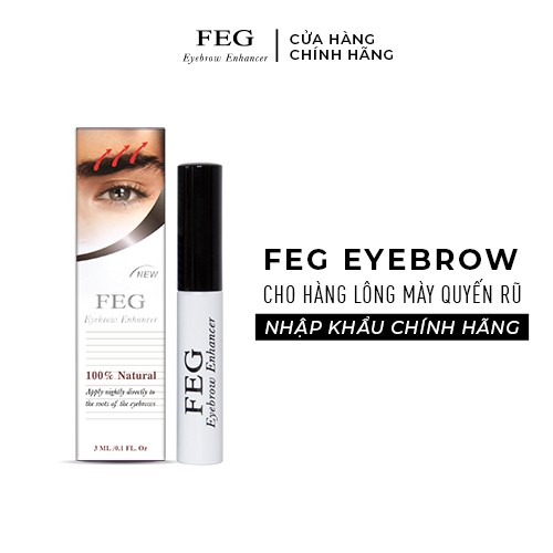 Serum dưỡng mày FEG giúp lông mày dày đẹp tự nhiên sau 14 ngày_FEG Eyebrow Enhancer kích mọc mày dài dày đen