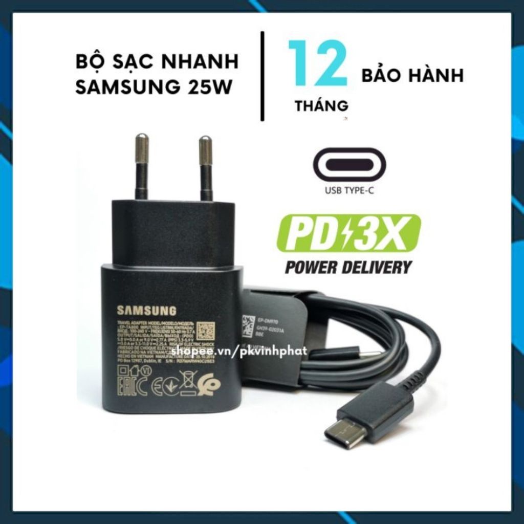 Bộ sạc nhanh Samsung 25W chính hãng Note 10 Note 20 A71, A70, A80, A90, S20, S20+, S20 Ultra - ToanCauTech
