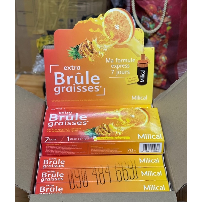 Detox Milical Extra Brule Graisses 7 ống(giảm cân, đốt mỡ)