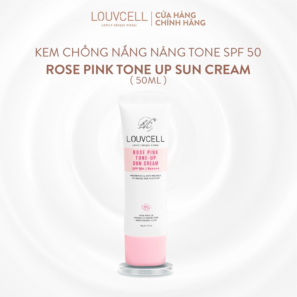 Kem chống nắng làm trắng da tức thì Louvcell Rose Pink Tone Up Sun Cream 50 ml