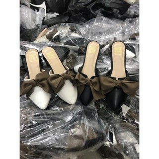 dép sục nữ mũi nhọn thắt nơ