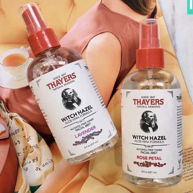 Nước Hoa Hồng Dạng Xịt Thayers Toner Facial Mist Lavender 237ml + Tặng bông tẩy trang Ipek 80 miếng