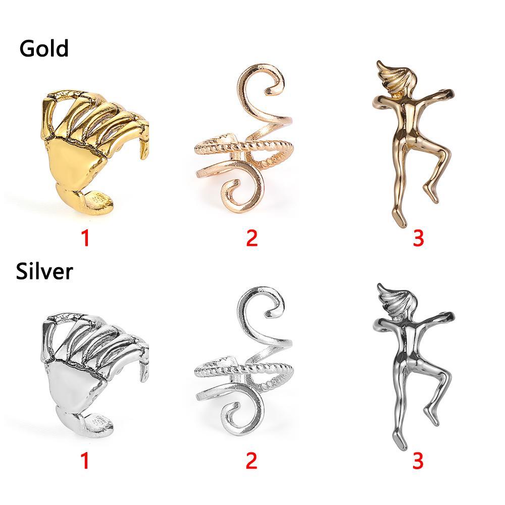 Khuyên Vành Tai Họa Tiết Bàn Tay Xương Bằng Hợp Kim