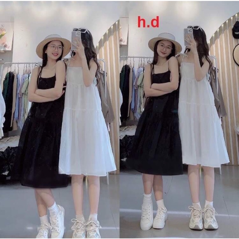 Váy dây buộc nơ vai HD12