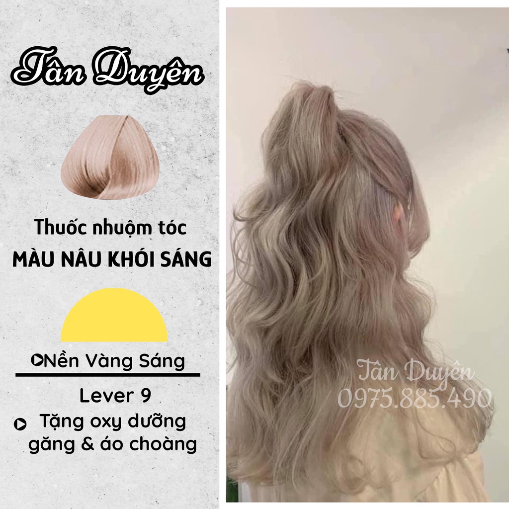 Thuốc Nhuộm Tóc Nâu Khói - Nâu Khói Sáng màu nhuộm tại nhà không tẩy