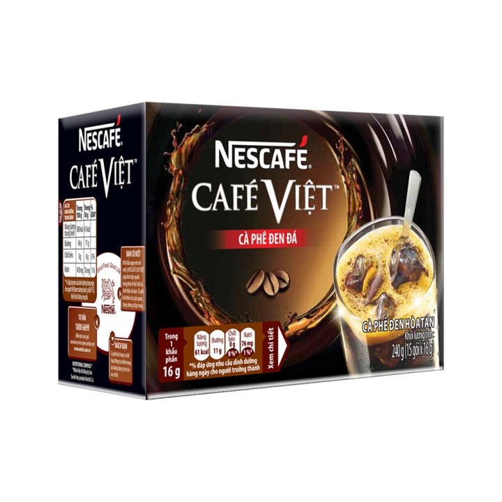 Combo 1 hộp bột kem pha café Coffee Mate (450g) + 2 hộp Nescafé café Việt đen đá (hộp 15 gói x 16g)