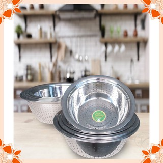 [Loại Tốt Nhất] RỔ INOX KHÔNG QUAI 7 size 28cm 30cm 32cm 34cm 36cm 38cm 40cm