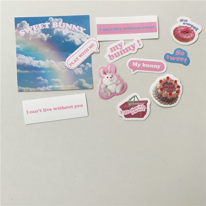 Miếng Dán Trang Trí Hình Mèo/Thỏ Dễ Thương Xinh Xắn