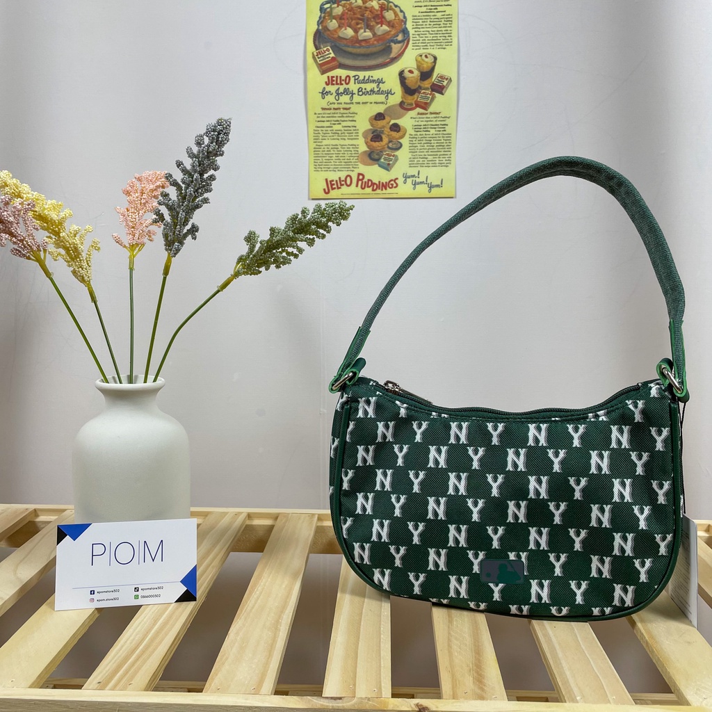 Túi kẹp nách NY túi xách nữ M.L.B NY Monogram Black - Pom Store