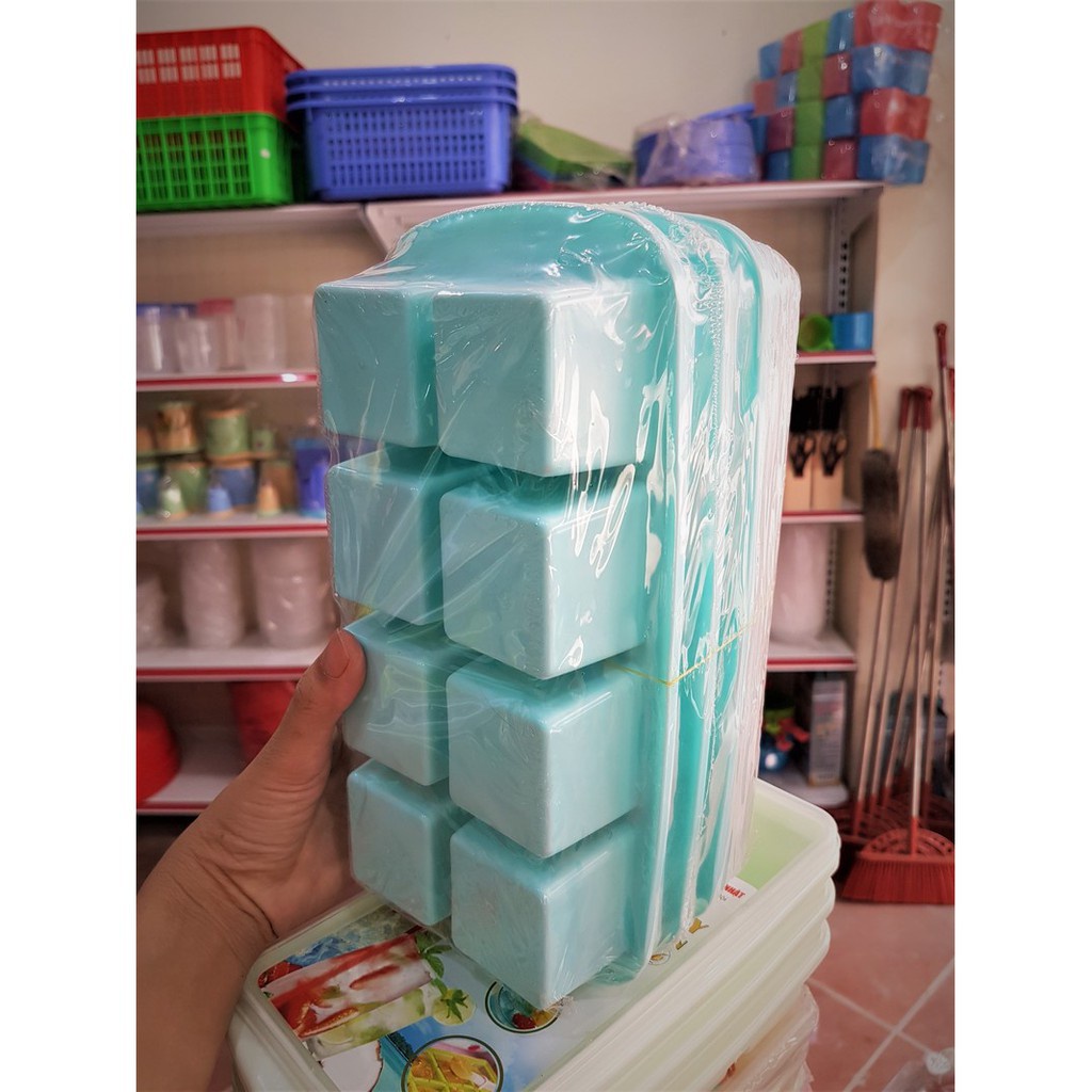 Khay Làm Đá Có Nắp Nhựa Việt Nhật (1 Chiếc Loại 8 Viên) #288 x 1 Cái