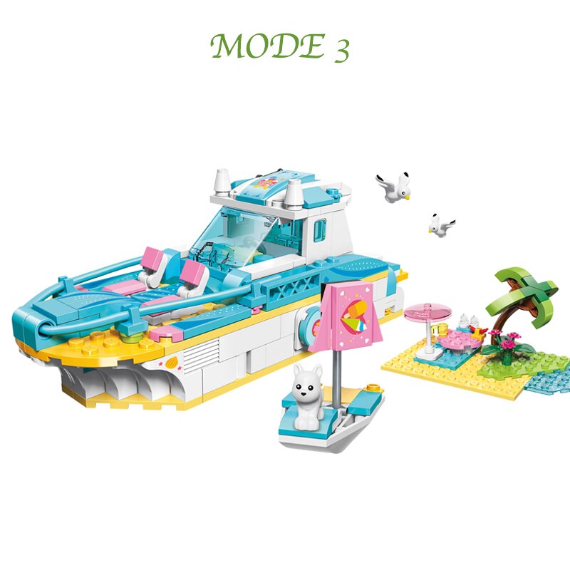 Bộ đồ chơi lego lắp ráp hình ngôi nhà /xe tải/tàu 3 trong 1 dùng làm quà tặng cho bé gái