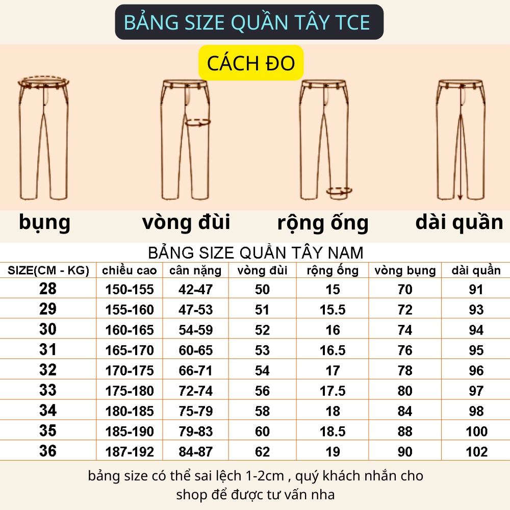 Quần âu nam - Quần tây nam TCE kiểu dáng thời trang vải cotton chéo hơi co dãn không nhăn xù