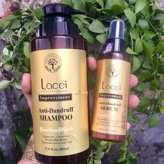 Combo gội xịt CHỐNG GÀU Anti-Dandruff IMPROVEMENT LACEI 500ml "