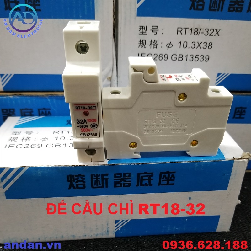 Đế Cầu Chì Sứ RT18-32, Ruột cầu chì sứ RT18 RO15 10x38 1A, 2A, 3A, 4A, 5A, 6A, 8A, 10A, 16A, 20A, 25A, 32A