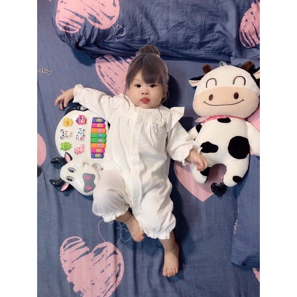 Body liền thân không tất, không vớ Quảng Châu xuất Nhật chất cotton co dãn cho bé sz 3-6kg (cao 50-60cm)