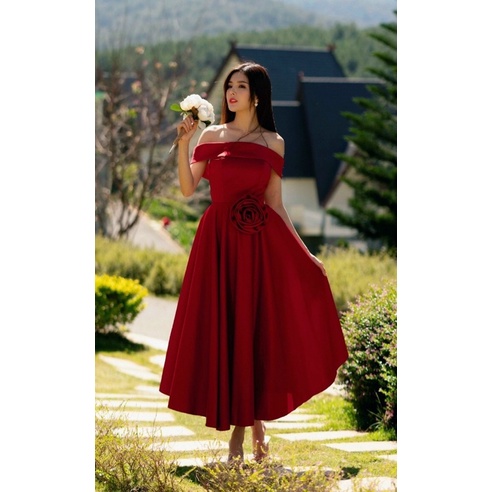 ĐẦM BẸT VAI ĐÍNH HOA full size s/M/L/XL