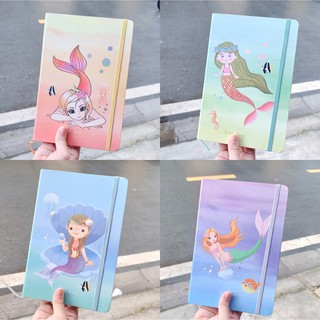 Sổ Tay Bìa Cứng NOTEBOOK Đai Chun Ghi Chép Nàng Tiên Cá Siêu Dễ Thương 2 3783L