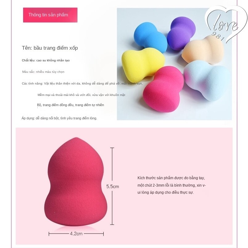 Mút Trang Điểm Hình Quả Trứng 12 Màu Tùy Chọn