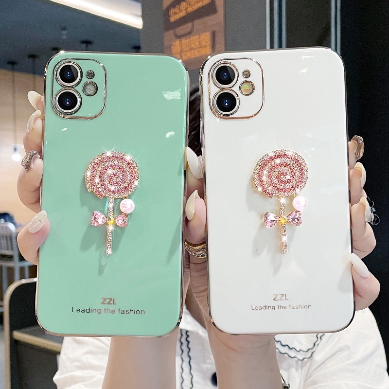 Ốp Điện Thoại Góc Vuông Đính Đá Lấp Lánh Dễ Thương Cho Realme C35 C31 C21y C25y C21 C20 C15 C12 C11 2021