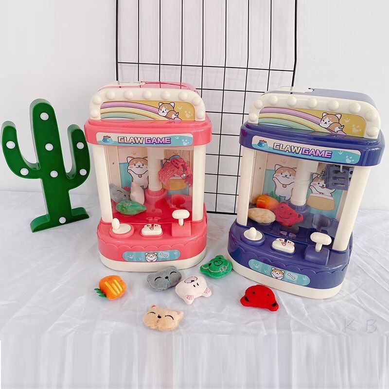 Máy Gắp Thú Bông Mini Có Nhạc Và Đèn Cho Bé. Tặng Kèm Gấu Bông Cho Bé